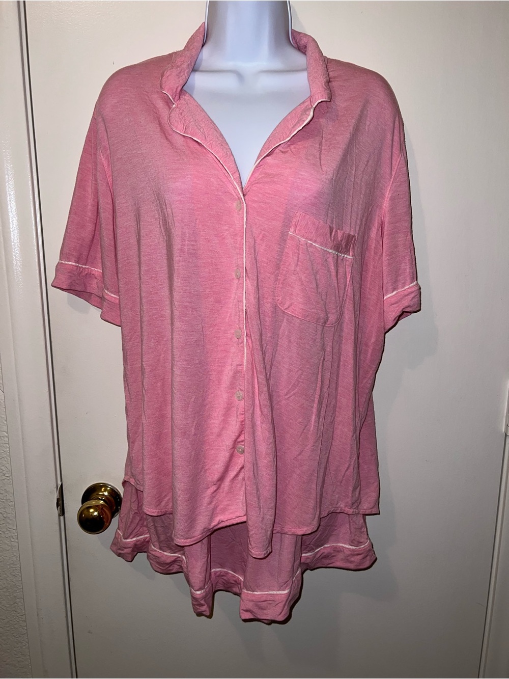 Victoria's Secret Pink Button-Up Short Sleeve Pajama Top